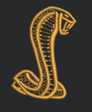 Golden Serpentine Silhouette Embroidery Design