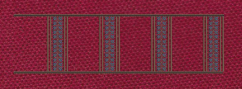 Floral Jacquard Border Gray Lines Embroidery Design