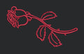 Single Stem Floral Outline Embroidery Design