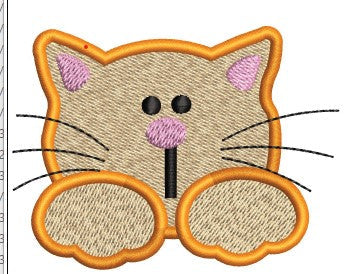 Cat Face Embroidery Design