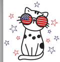 American Cat Embroidery Design