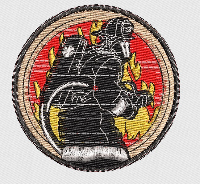 Fighter Embroidery Design