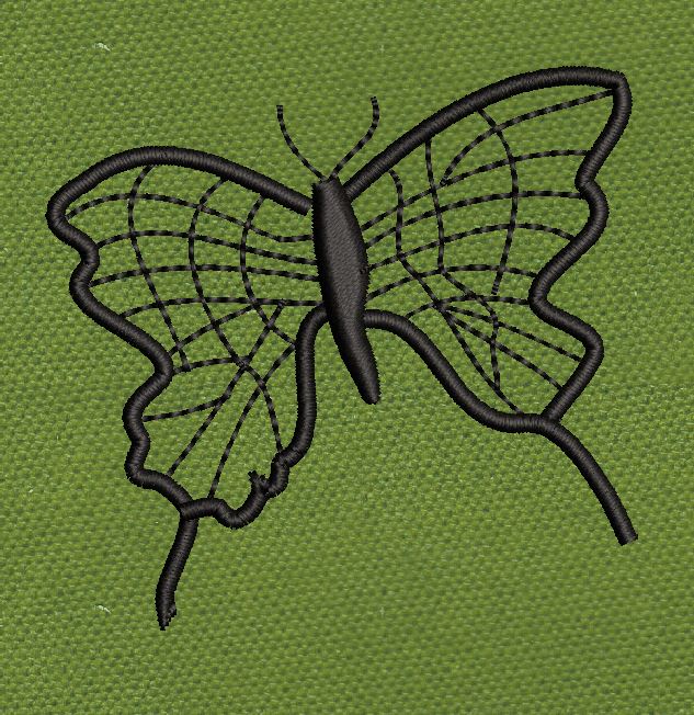 Butterfly Black Web Embroidery Design