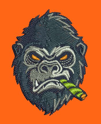 Angry Gorilla Embroidery Design