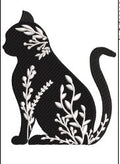 Cat With Flower Embroidery Design