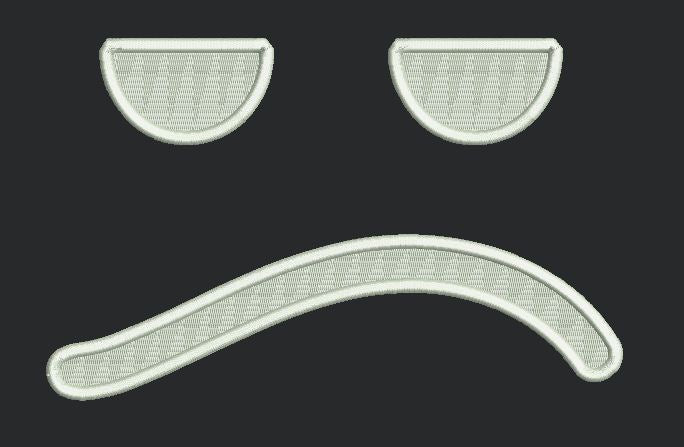 Sad Face Embroidery Design