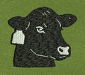 Cow Head Black Embroidery Design