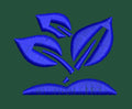 Blue Sprouting Leaves Embroidery Design