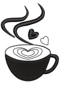 Cup Of Coffee Embroidery Design