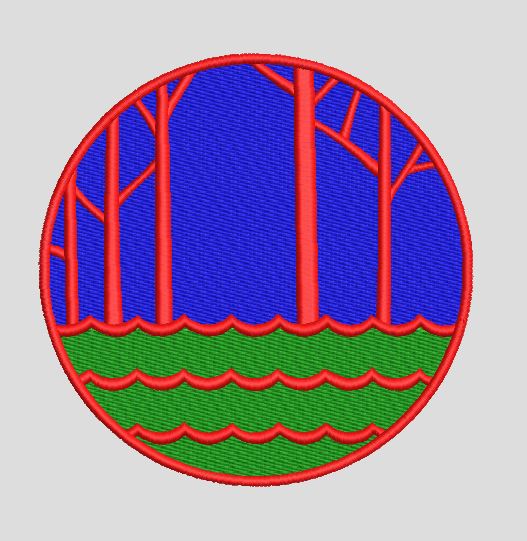 Scenic Forest Waters Embroidery Design