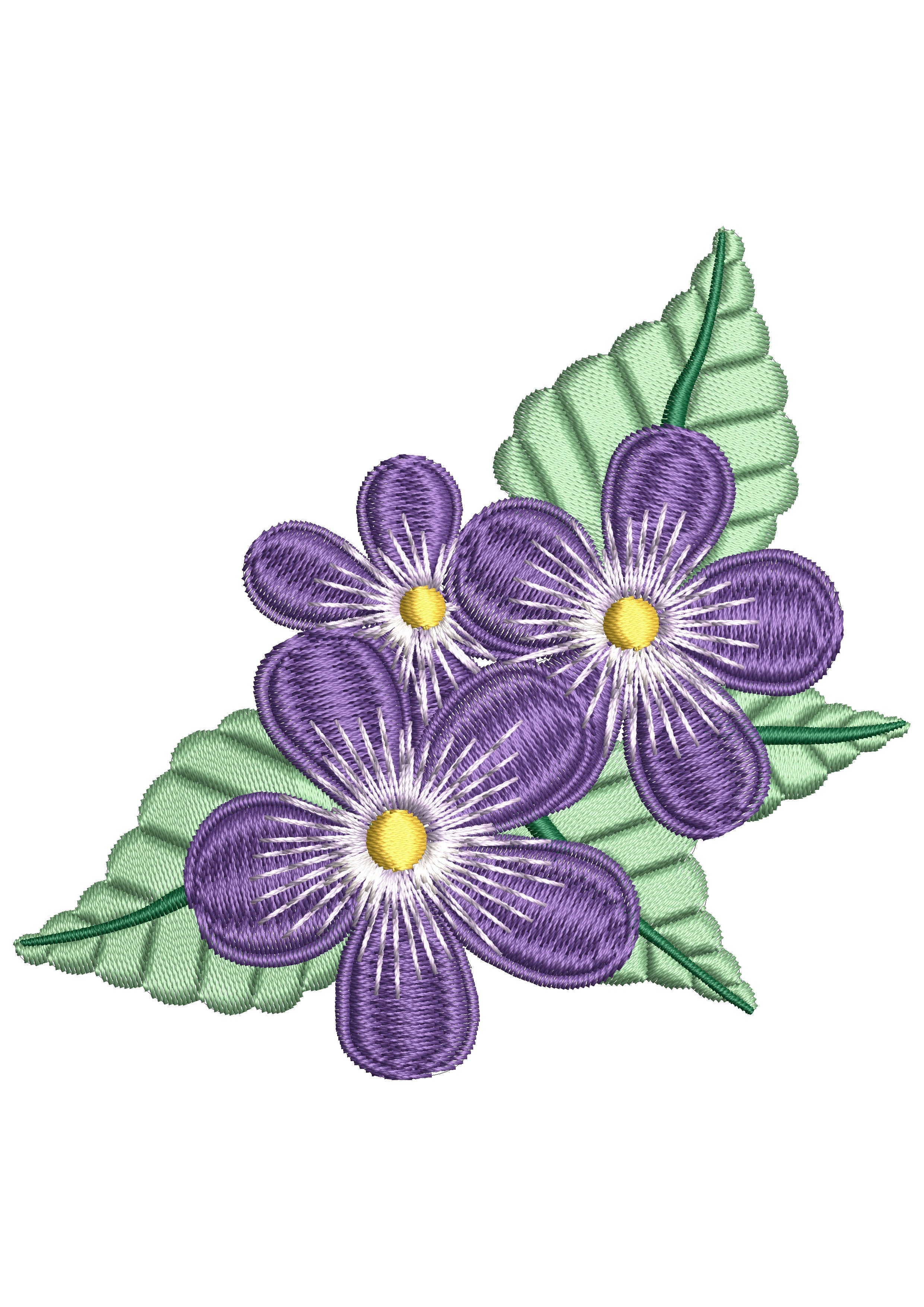 Blue Flower Embroidery Design