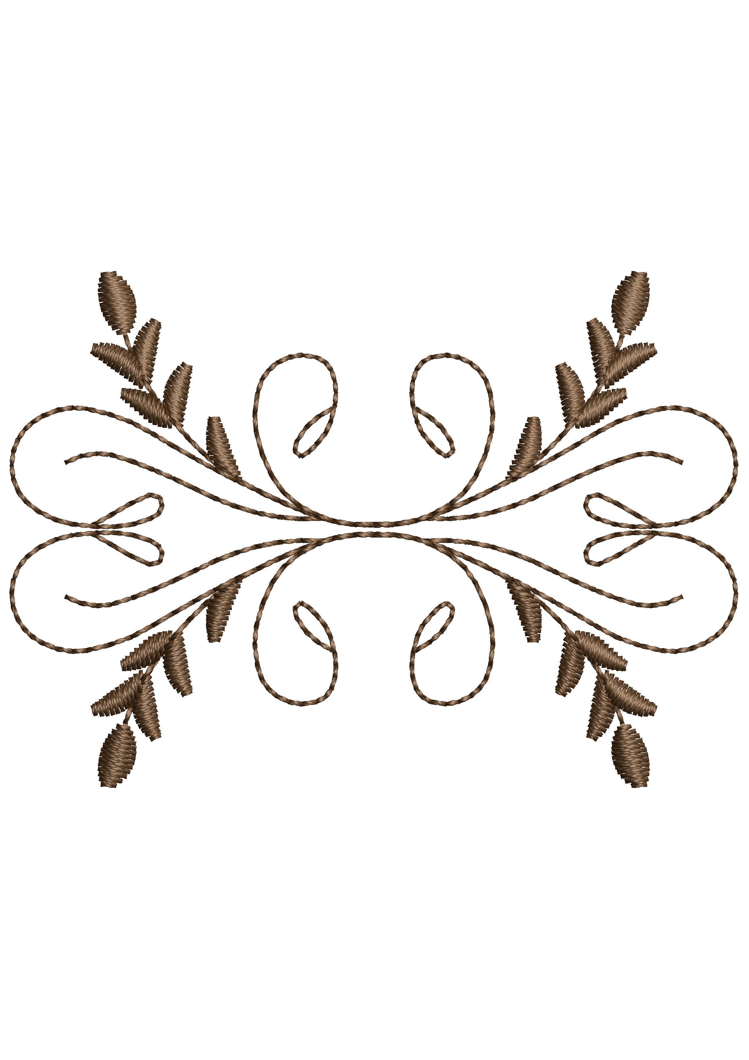 Leafy Line Embroidery Design