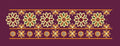 Floral Jacquard Border Orange Flowers Embroidery Design