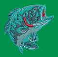 Leaping Freshwater Fish Embroidery Design