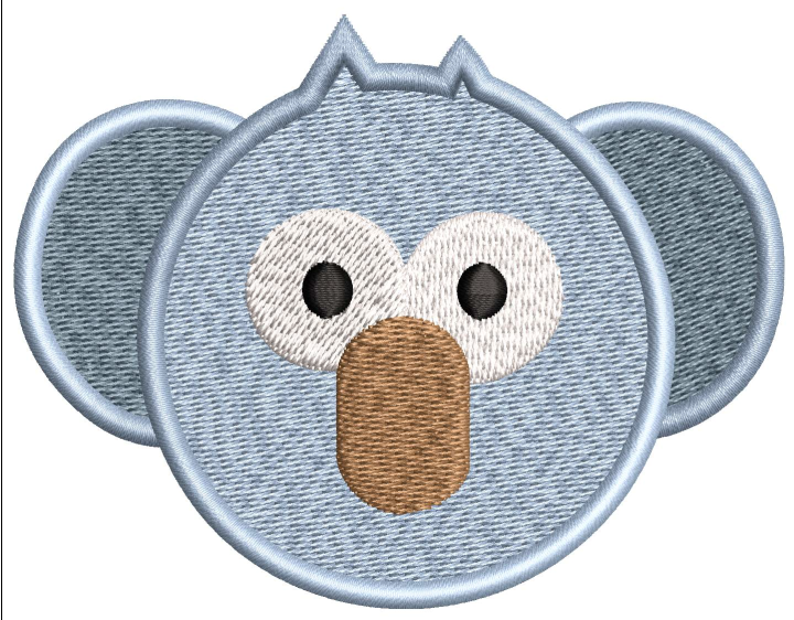 Bear Baby Face Embroidery Design