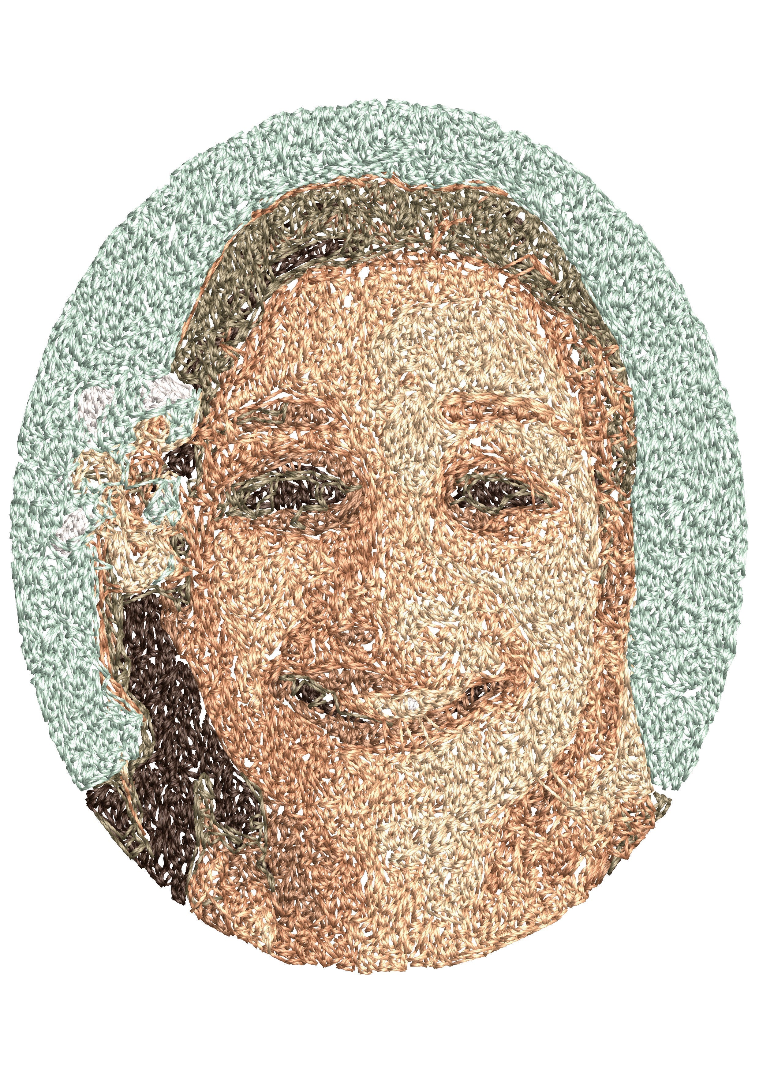 Girl Runstich Embroidery Design