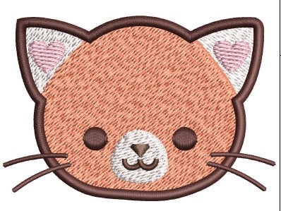 Cat Face Embroidery Design