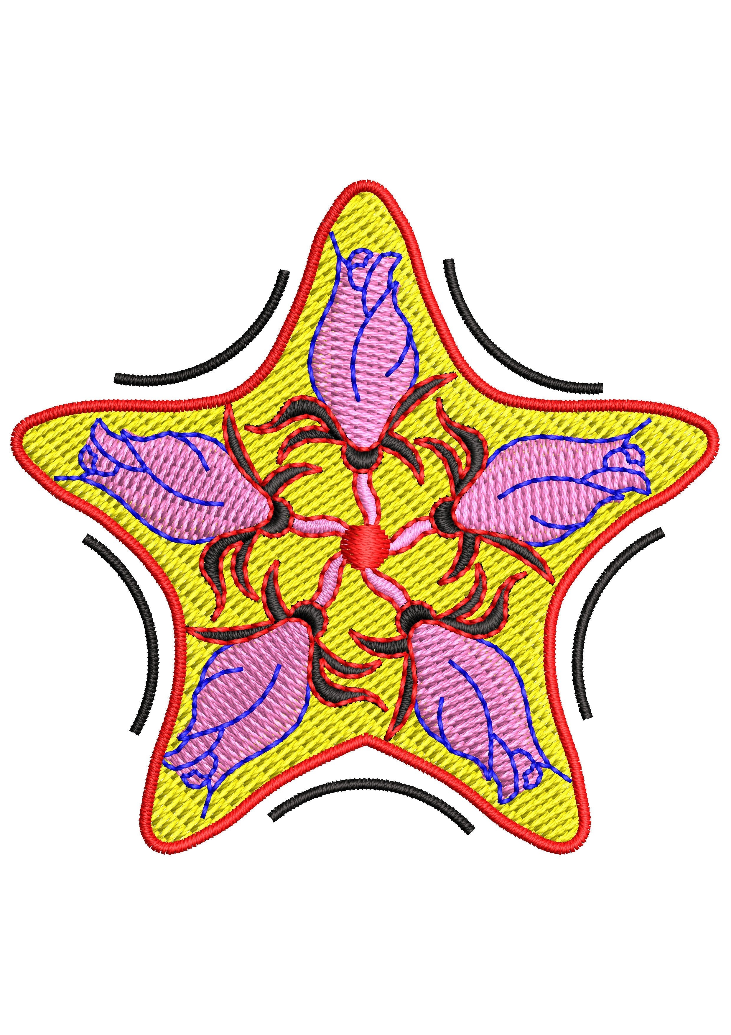 Star Flower Embroidery Design