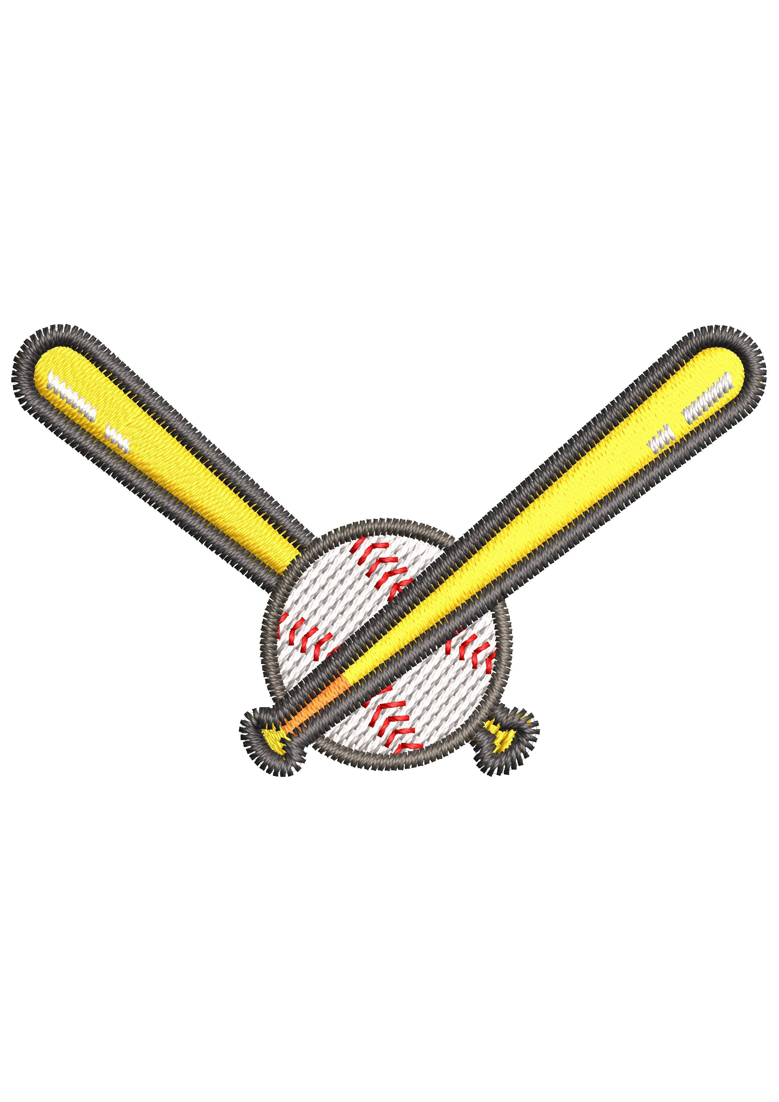 Bat Ball Embroidery Design