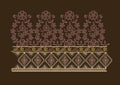 Floral Jacquard Border Purple Flowers Above The Lines Embroidery Design