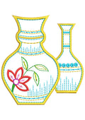 Flower Pot Embroidery Design