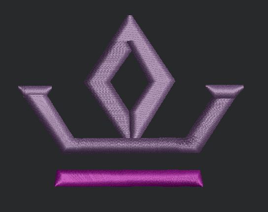 Purple Crown Embroidery Design