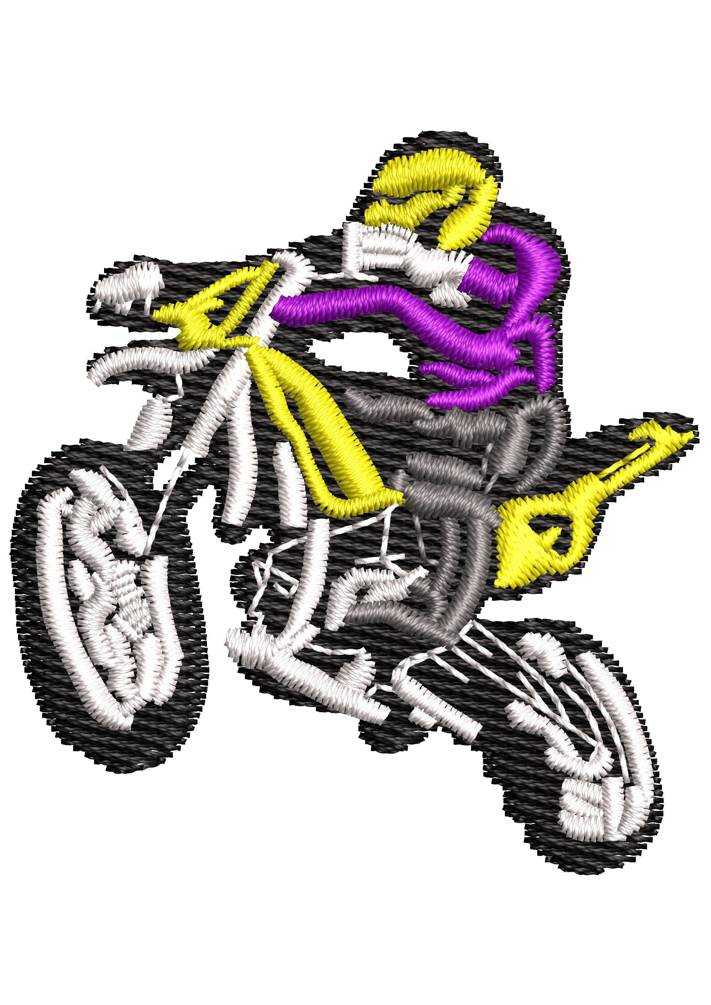 Biker Embroidery Design