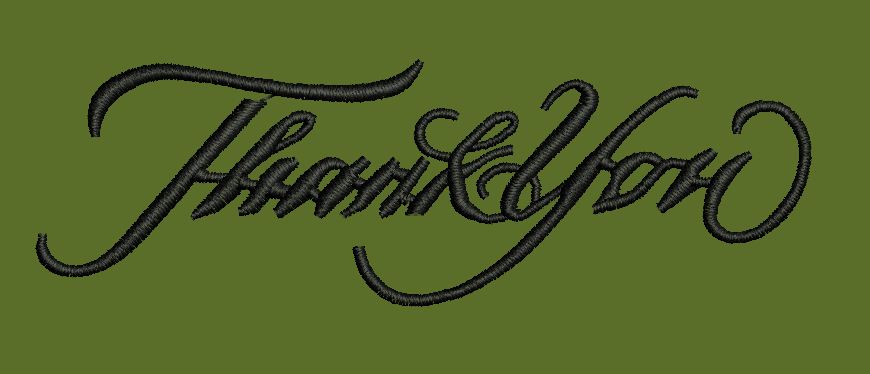 Elegant Cursive Appreciation Script Embroidery Design