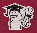 Grad Diploma White Outline Embroidery Design