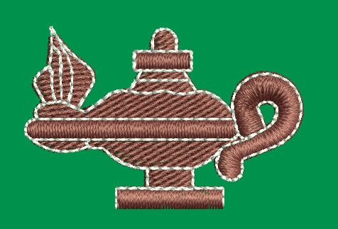 Oil Lamp Embroidery Design