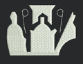 House Silhouette Embroidery Design