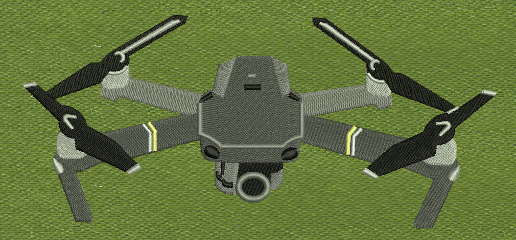 Quadcopter Drone Grey Embroidery Design