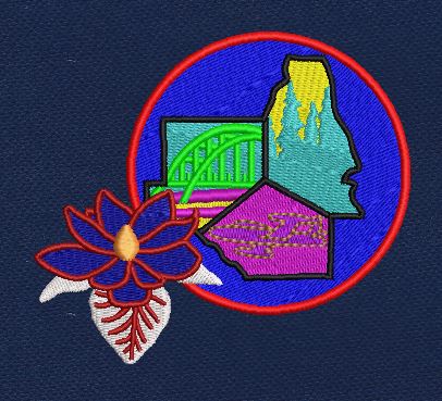 Floral Bridge Emblem Embroidery Design