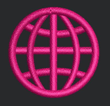 Purple Globe Embroidery Design
