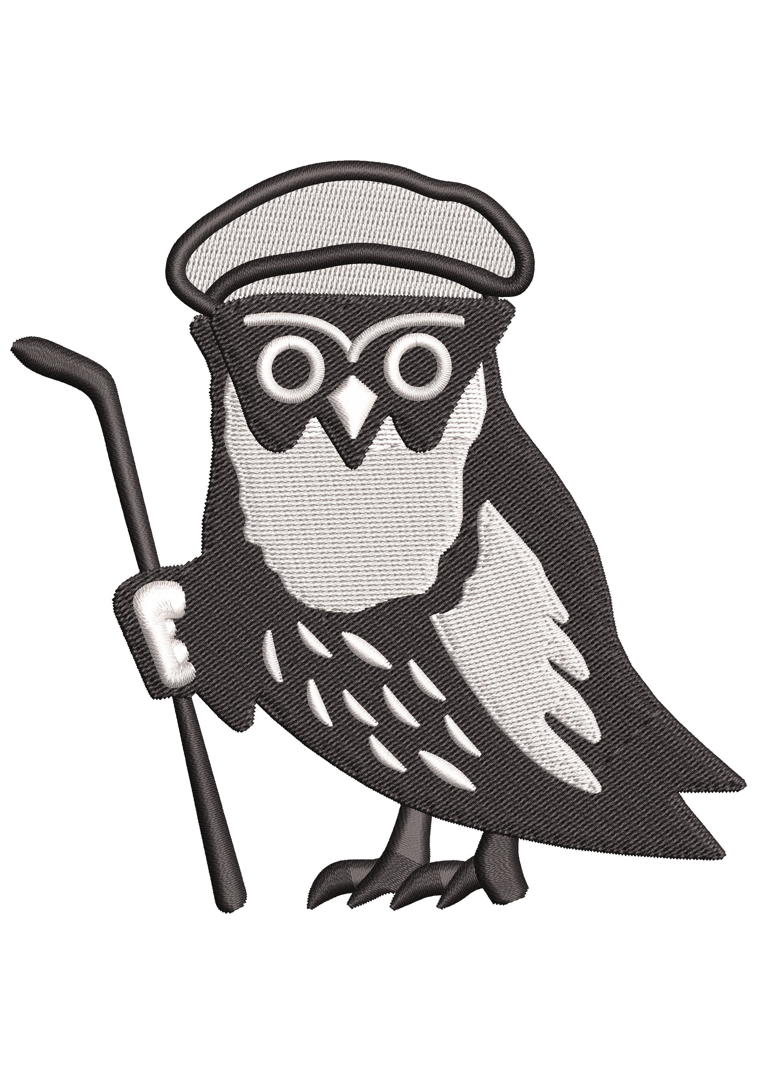 Old Owl Embroidery Design