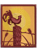 Roosters Embroidery Design