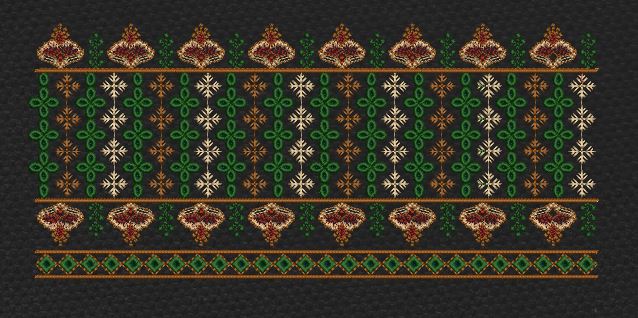 Floral Jacquard Woven Gold and Tin Embroidery Design