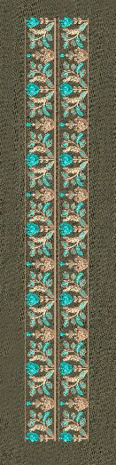 Floral Jacquard Border Vertical Line Embroidery Design