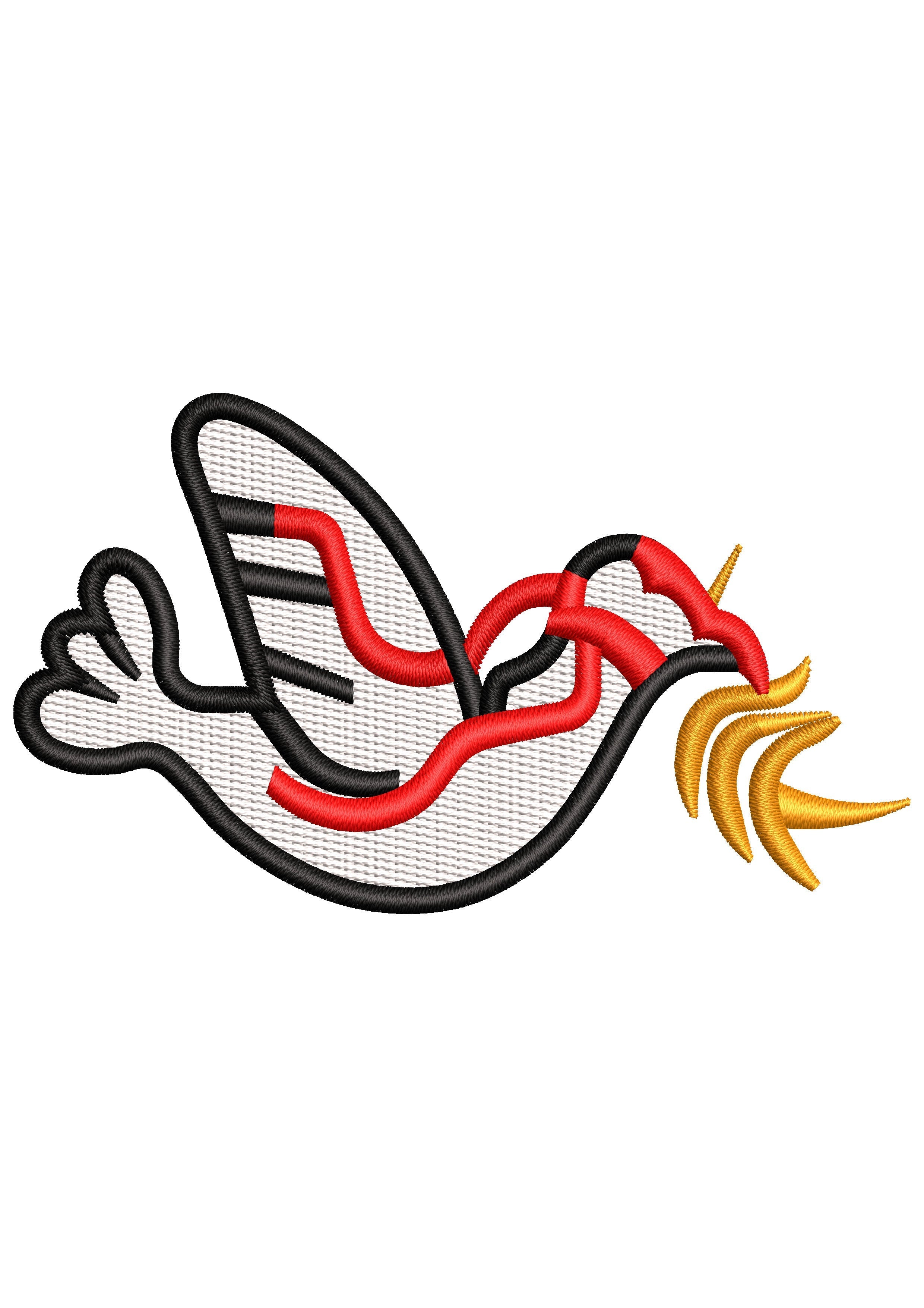 Peace Bird Embroidery Design
