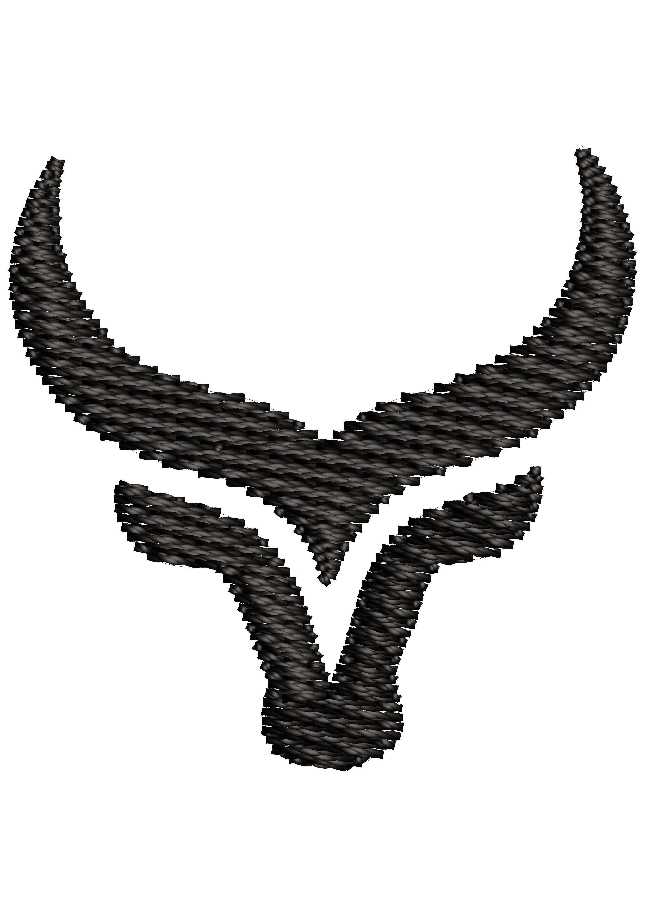 Bull Head Embroidery Design