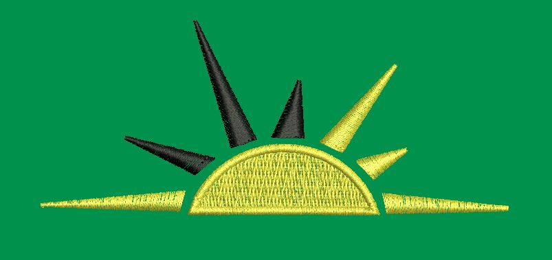 Duo Tone Rising Sun Embroidery Design