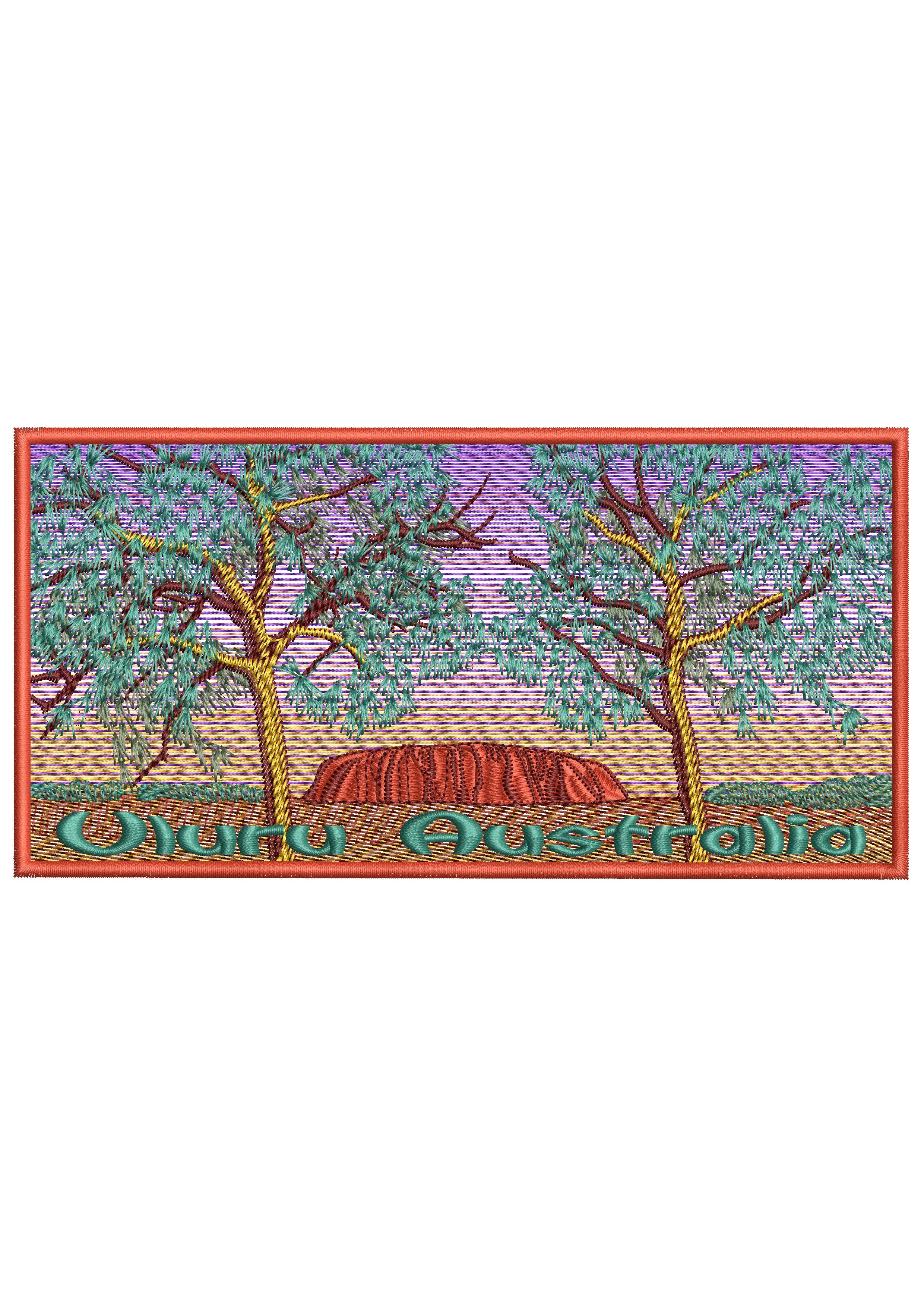 Uluru Australia Embroidery Design