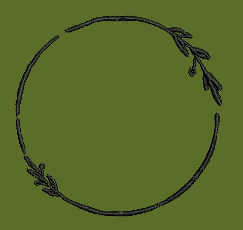 Leaf Wreath Embroidery Design