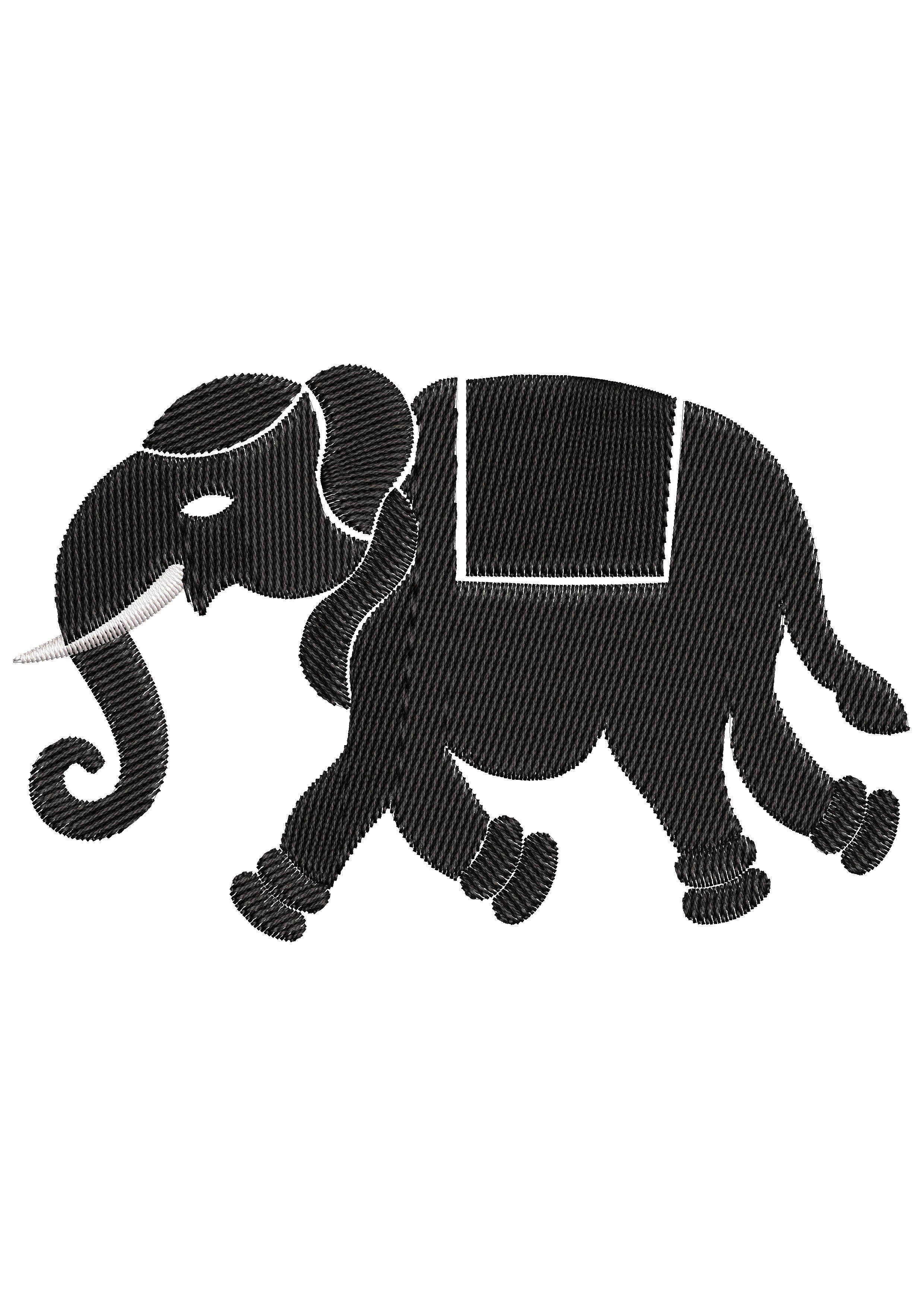 Indian Elephant Embroidery Design