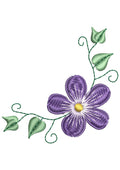 Blue Flower Embroidery Design