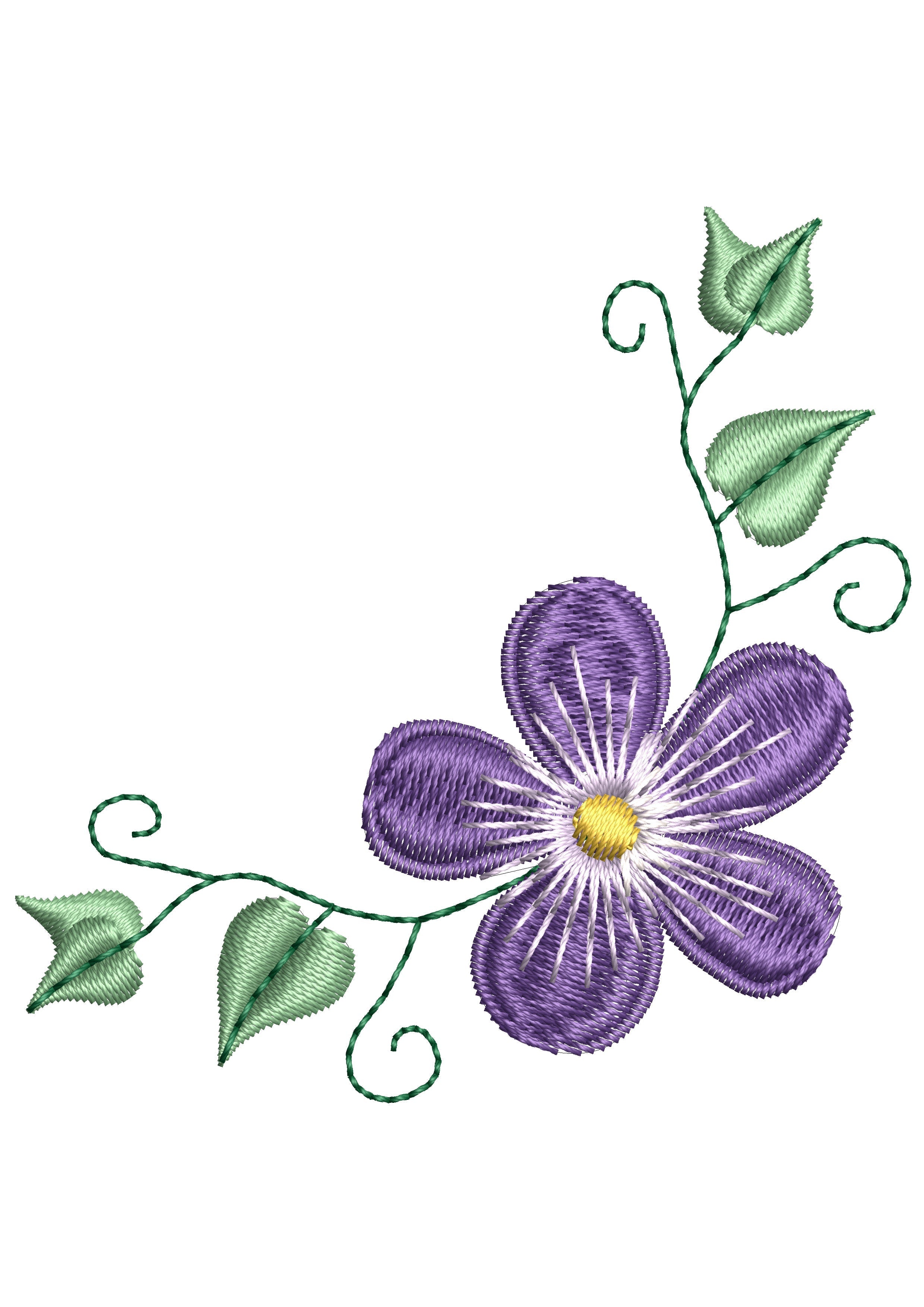 Blue Flower Embroidery Design