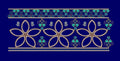 Five Petal Blossom Border Embroidery Design