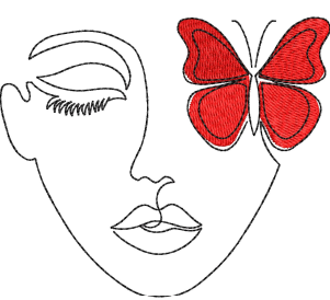 Girl Face Embroidery Design