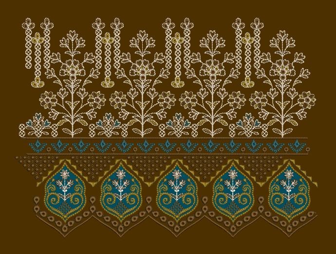 Bronze Azure Border Embroidery Design