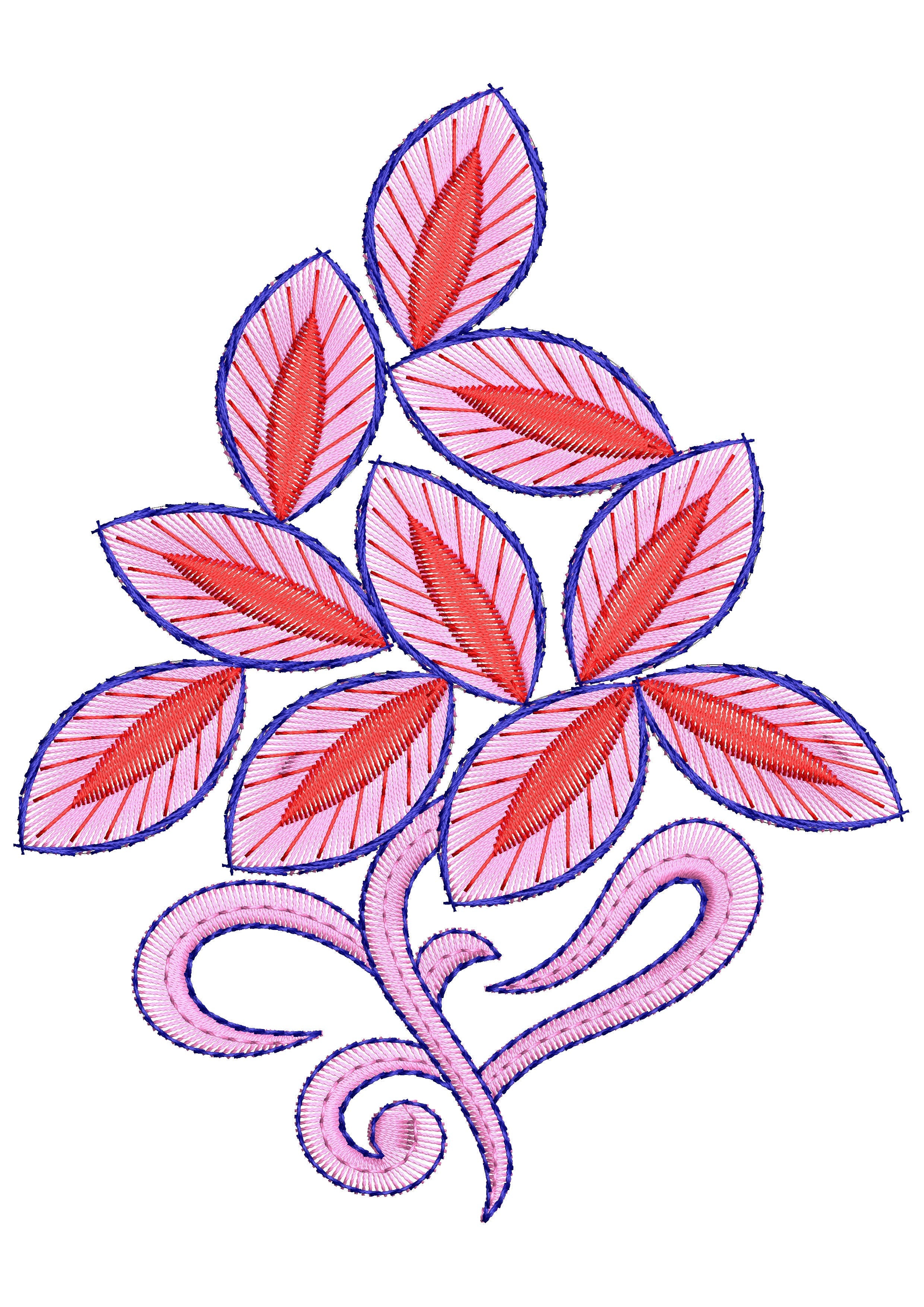 Bunch Leaf Embroidery Design